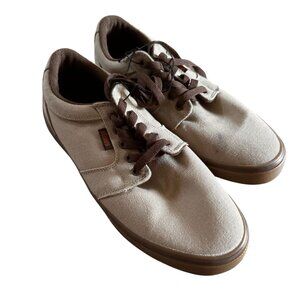 Etnies Mens Canvas Sneakers Beige Brown Lace-Up Casual Shoes Size 9.5